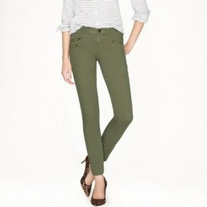 J. Crew Olive Ankle Toothpick Super Skinny Pants
